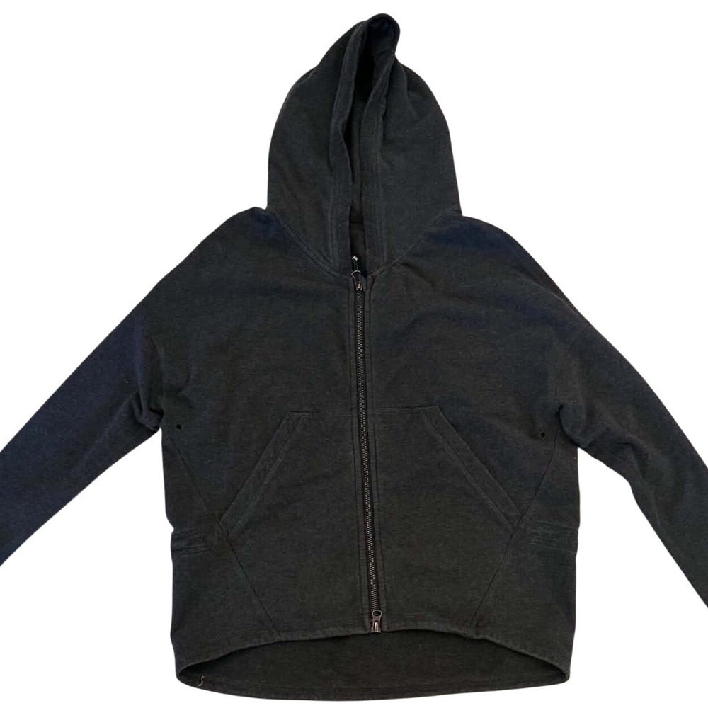 Lululemon Scuba Full Zip Hoodie Charcoal Heather Gray Oversized High Low Hem